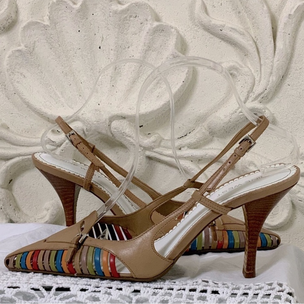NINE WEST Slingback Multi-Colored Heels